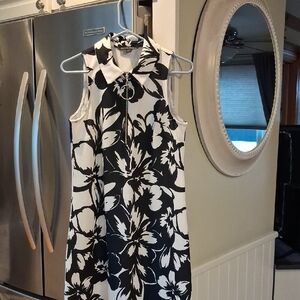 Boston Proper Black and White Floral Dress